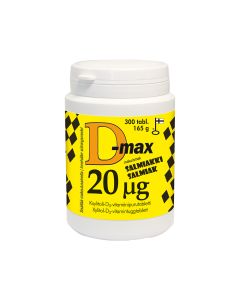 D-max 20 mikrog Salmiakki 300 tabl