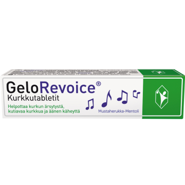GeloRevoice Kurkkutabletti Mustaherukka-Mentoli tabletti 20 kpl 20 tabl