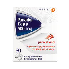 PANADOL ZAPP 500 mg tabl, kalvopääll 30 fol