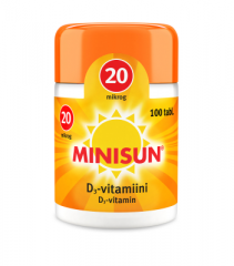 MINISUN D-VITAMIINI 20 MIKROG 100 TABL